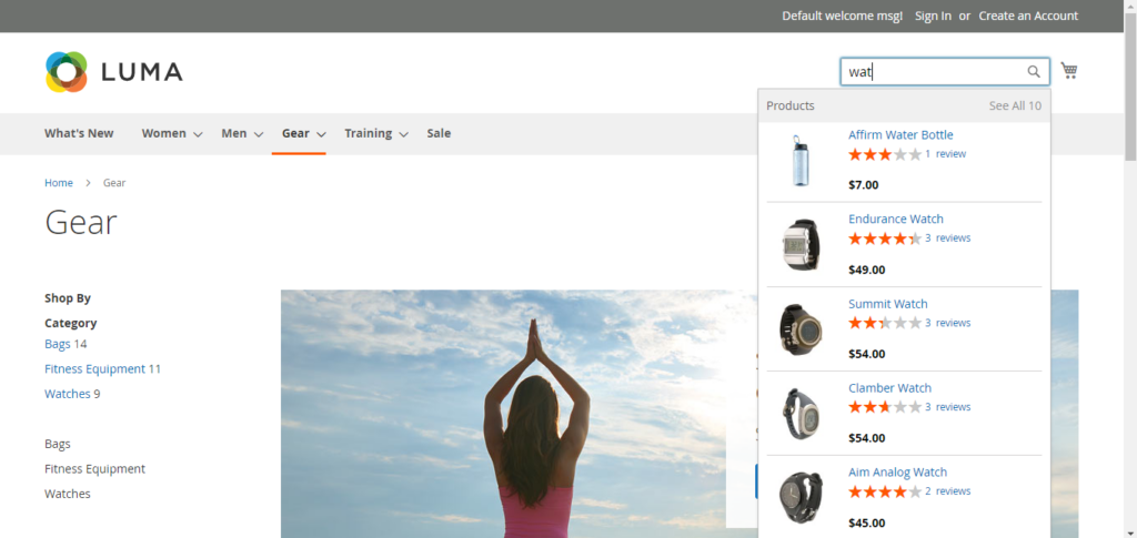 Smart Search Suite Autocomplete for Magento 2 by SetBlue - Example Screenshot